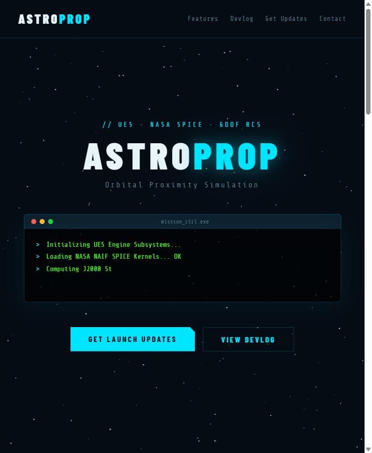 AstroProp website