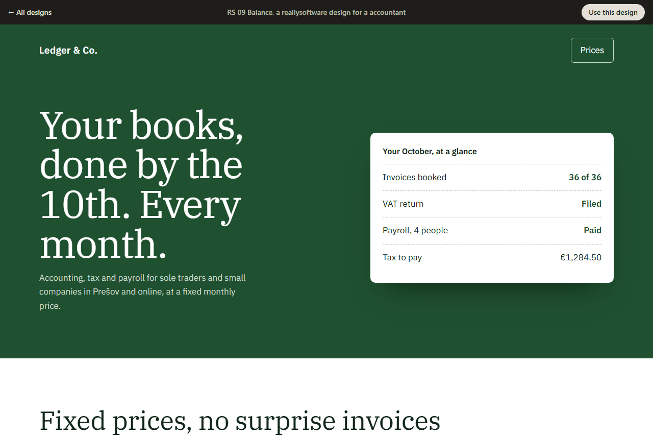 Ledger and Co., a accountant website